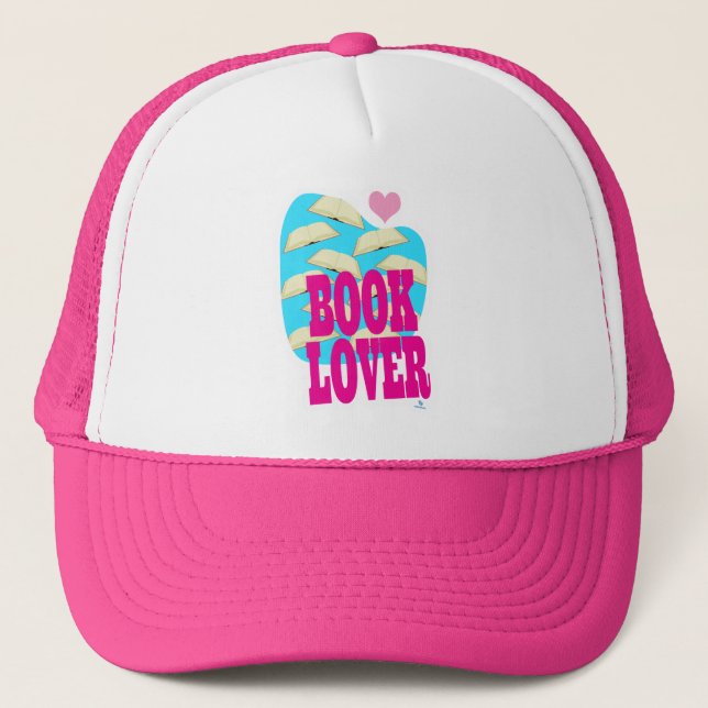 Book Lover Fun Reading Logo Bold Saying Trucker Hat (Front)