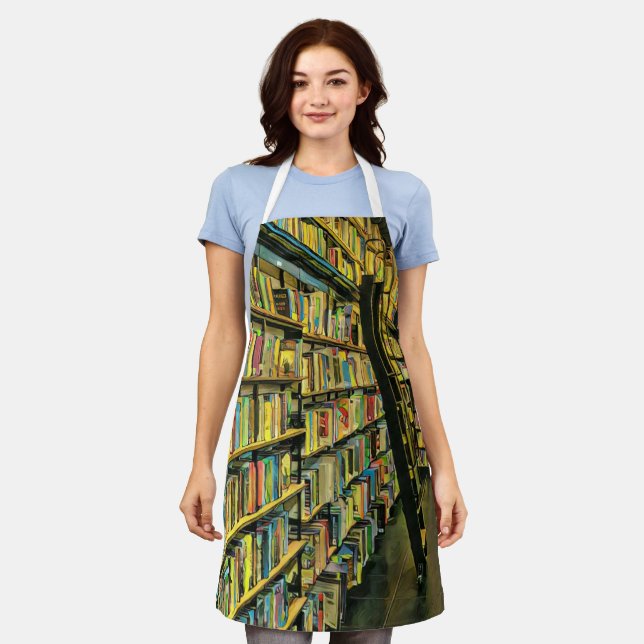 Book lover gift apron (Worn)