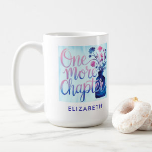 Book Lover Gift Blue One More Chapter Wildflowers Coffee Mug