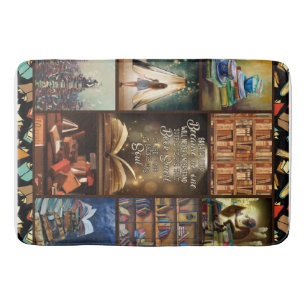 Book Lover Gift, Book Worm, I Love Reading Book Bath Mat