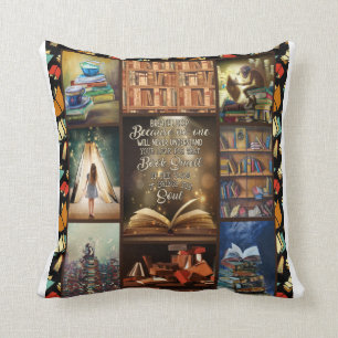 Book Lover Gift, Book Worm, I Love Reading Book Cushion