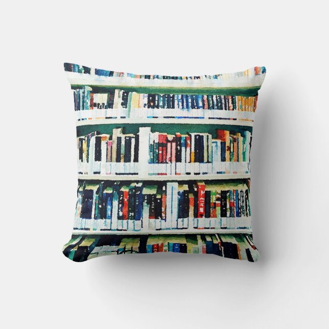 Book Lover Gift, bookshelf pillow (Front)