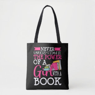 Book Lover Gift for Women Teens Bookworm Reader Tote Bag