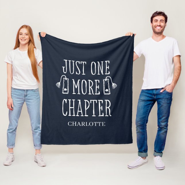 Book Lover Gift Funny Saying Navy Personalised Fleece Blanket (In Situ)