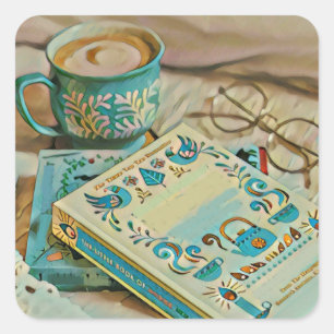 Book lover gift square sticker