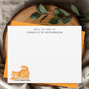 Book Lover Ginger Cat Personalised  Card