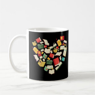 Book Lover Heart Shape Reading Club Librarian Book Coffee Mug