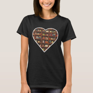 Book Lover Heart Shape Reading Club Librarian T-Shirt
