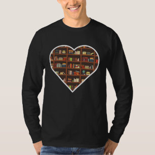 Book Lover Heart Shape Reading Club Librarian T-Shirt