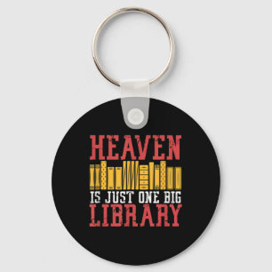 Book Lover Heaven Is Just One Big Library Graphic Key Ring