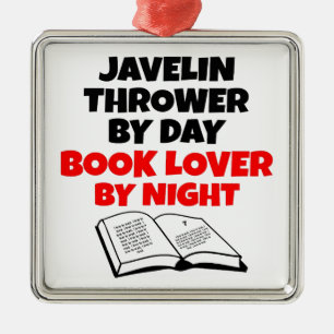 Book Lover Javelin Thrower Metal Tree Decoration