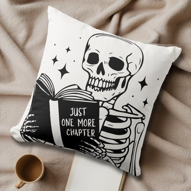 Book Lover Just One More Chapter Skeleton Reader Cushion (Creator Uploaded)