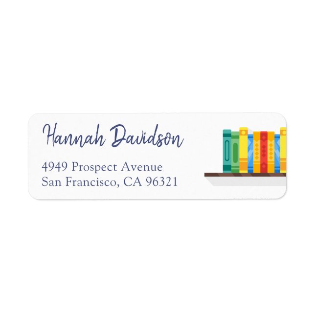 Book Lover Librarian Bibliophile Return Address Label (Front)