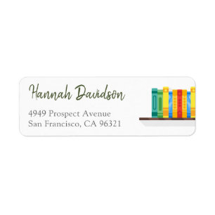 Book Lover Librarian Bibliophile Return Address Label