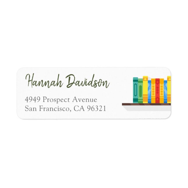 Book Lover Librarian Bibliophile Return Address Label (Front)