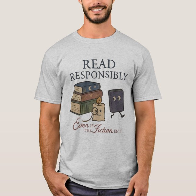 Book Lover Men's T-Shirt | Literary Coffee Tee (Front)