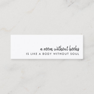 Book Lover Modern Minimalist Mini Bookmark Card