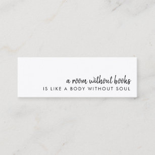 Book Lover   Modern Minimalist Mini Bookmark Card