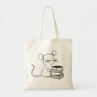 Book Lover Mouse Animal Tote Bag