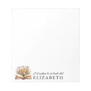 book lover notepad personalised watercolor book