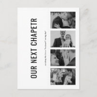 Book Lover Photo Strip Bookmark B&W Save the Date