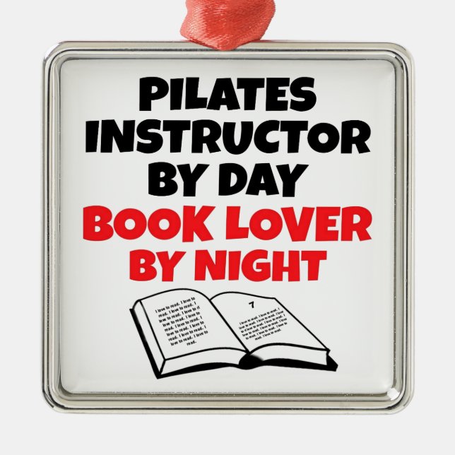 Book Lover Pilates Instructor Metal Tree Decoration (Front)