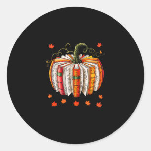 Book Lover Pumpkin Book Teacher Fall Halloween Tha Classic Round Sticker