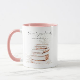 Book Lover Quote Pink Two-Tone Mug