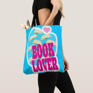 Book Lover Reading Bold Art Logo Saying Tote Bag