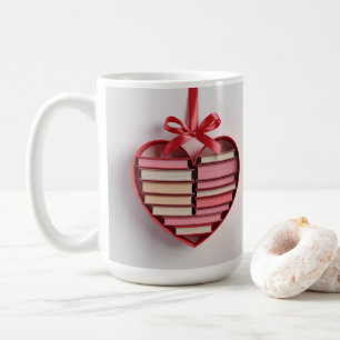 Book Lover Red Heart Shaped Gift Box Classic Mug