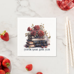 Book Lover Roses, Custom Book Club Napkin