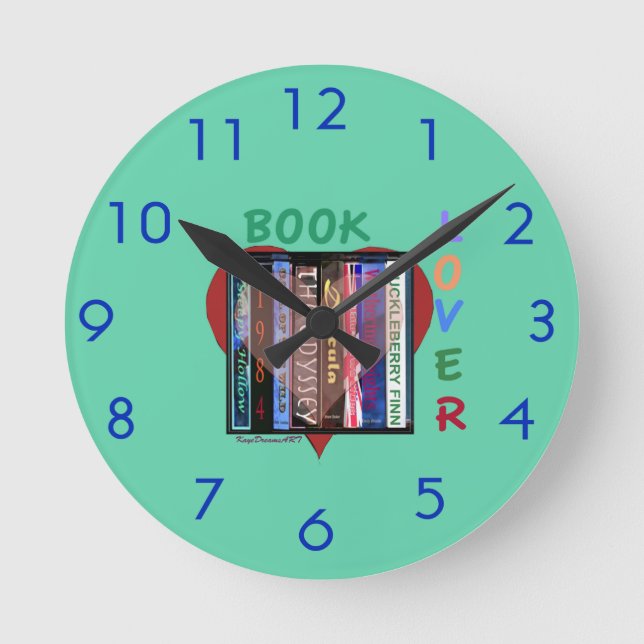 Book Lover Round Clock (Front)