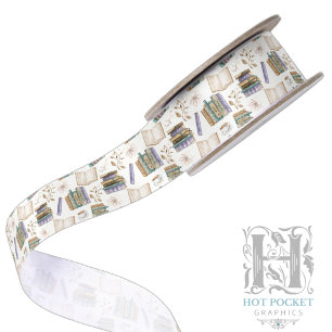 Book Lover Satin Ribbon in White