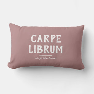 Book Lover Saying Dusty Pink Lumbar Cushion