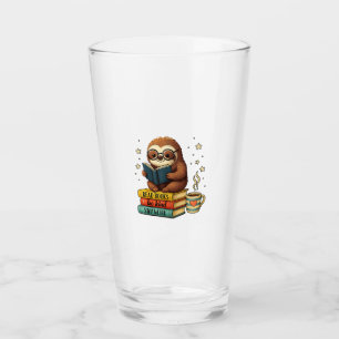 Book Lover Sloth Reading Bookish Library Read Book Glass