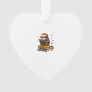 Book Lover Sloth Reading Bookish Library Read Book Ornament