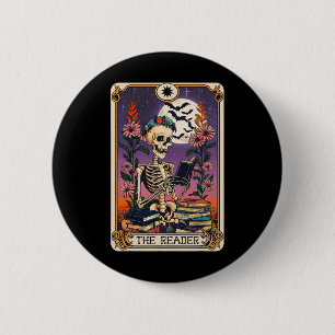 Book Lover Tarot Card The Reader Mystic Funny Skel 6 Cm Round Badge