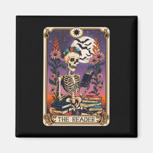 Book Lover Tarot Card The Reader Mystic Funny Skel Magnet