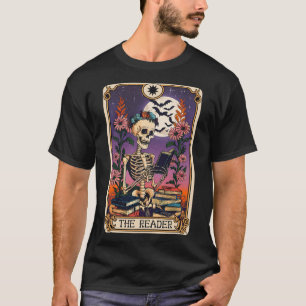 Book Lover Tarot Card The Reader Mystic Funny Skel T-Shirt