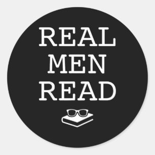 Book lover teacher - reading men boys - reading classic round sticker