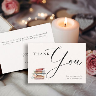 Book Lover Theme Bookish Literary Bridal Shower Thank You Card