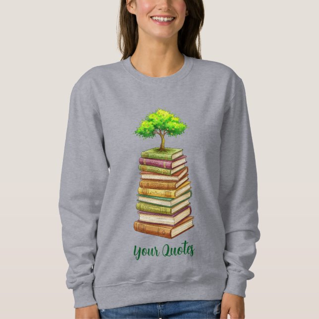Book Lover Tree Watercolor Sweatshirt (Front)