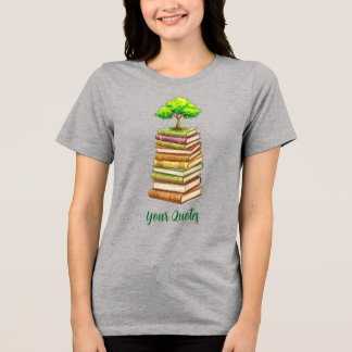 Book Lover Tree Watercolor Tri-Blend Shirt