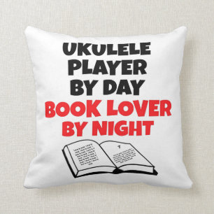 Book Lover Ukulele Player Cushion