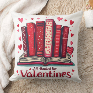 Book Lover Valentine Literary Romance Whimsical Cushion