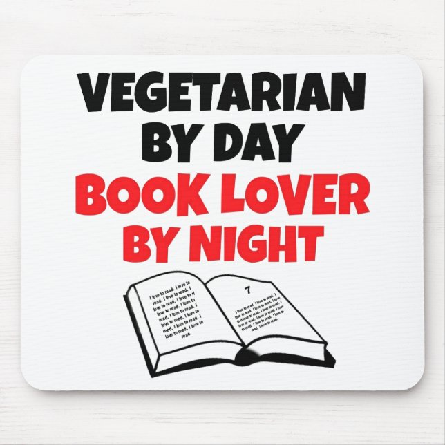 Book Lover Vegetarian Mouse Pad (Front)