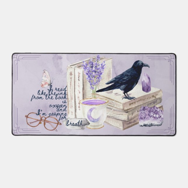 Book Lover Watercolor Desk Mat (Front)