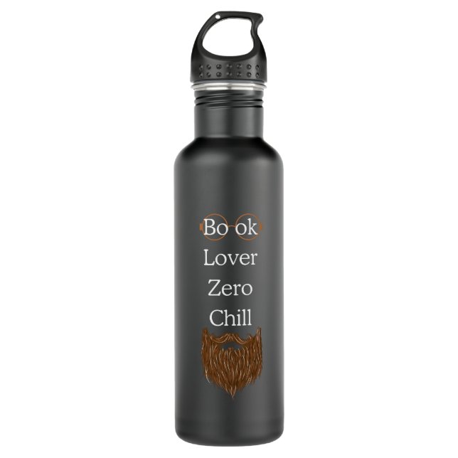 Book Lover Zero Chill Black Water Bottle (Front)