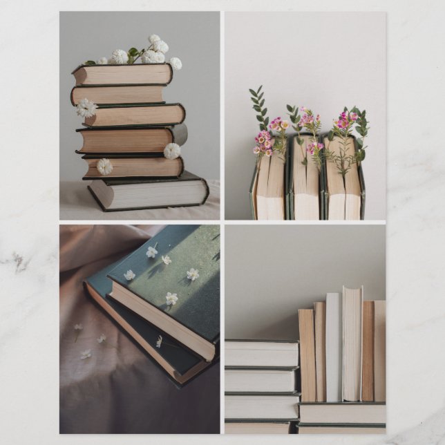 Book Lover's Aesthetic Collage Scrapbook Paper (Front)
