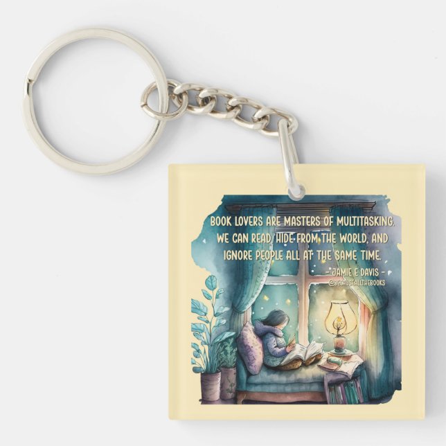 Book Lovers Are Masters of Multitasking  Key Ring (Front)